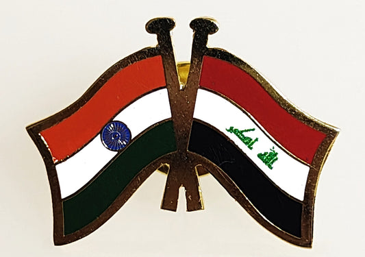 India-Other Country Cross Flag Brass Lapel Pin/Brooch/Badge for Clothing IRAQ