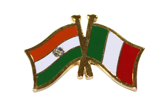 India-Other Country Cross Flag Brass Lapel Pin/Brooch/Badge for Clothing ITALY