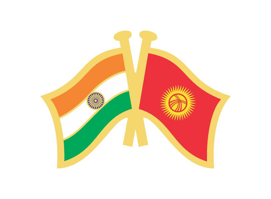 India-Other Country Cross Flag Brass Lapel Pin/Brooch/Badge for Clothing Kyrgyzstan
