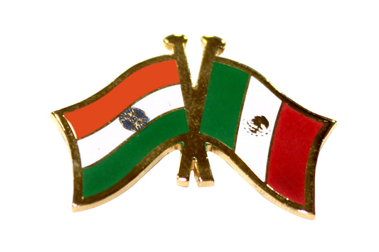 India-Other Country Cross Flag Brass Lapel Pin/Brooch/Badge for Clothing MEXICO