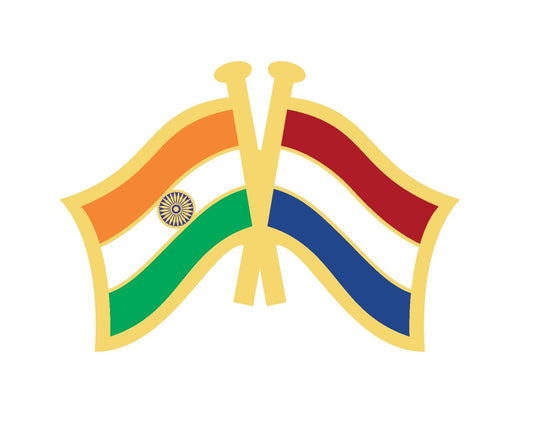 India-Other Country Cross Flag Brass Lapel Pin/Brooch/Badge for Clothing NETHERLAND