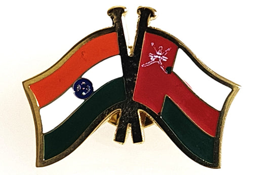 India-Other Country Cross Flag Brass Lapel Pin/Brooch/Badge for Clothing OMAN