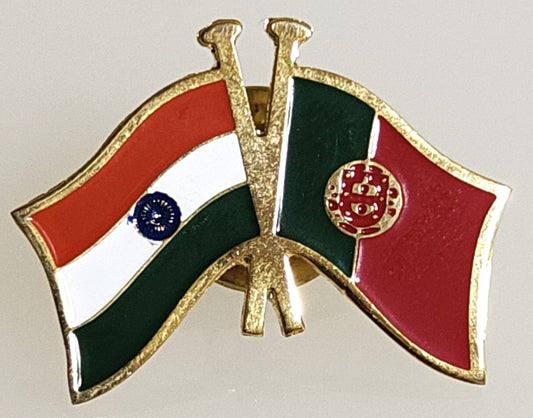 India-Other Country Cross Flag Brass Lapel Pin/Brooch/Badge for Clothing PORTUGAL