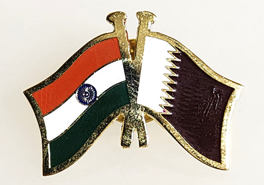 India-Other Country Cross Flag Brass Lapel Pin/Brooch/Badge for Clothing QATAR