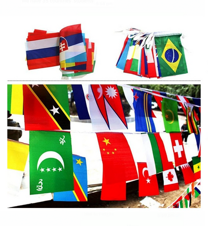 Countries Flags / International Flags Bunting Banner for Decorations