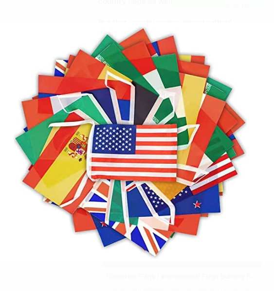 Countries Flags / International Flags Bunting Banner for Decorations