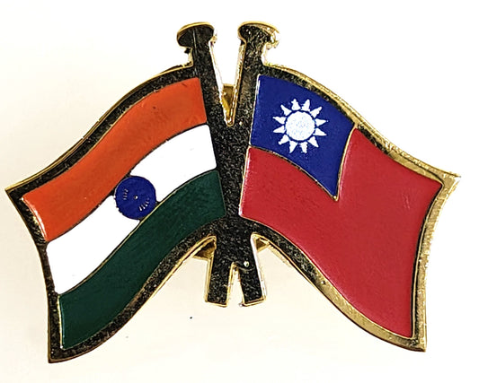 India-Other Country Cross Flag Brass Lapel Pin/Brooch/Badge for Clothing TAIWAN