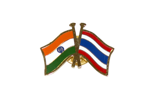 India-Other Country Cross Flag Brass Lapel Pin/Brooch/Badge for Clothing THAILAND