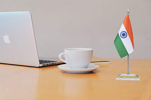 FlagSoure India Miniature Flag with Elegant Aluminium Stand