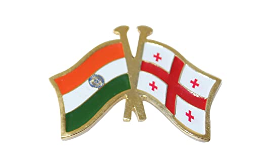 India-Other Country Cross Flag Brass Lapel Pin/Brooch/Badge for Clothing (GEORGIA)