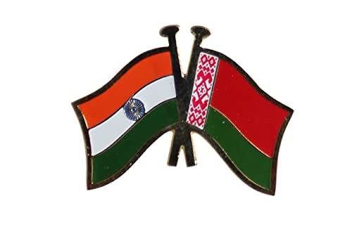 India-Other Country Cross Flag Brass Lapel Pin/Brooch/Badge for Clothing (BELARUS)