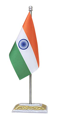 FlagSoure India Miniature Flag with Elegant Aluminium Stand