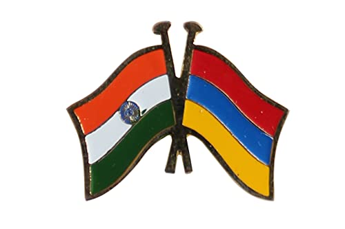 India-Other Country Cross Flag Brass Lapel Pin/Brooch/Badge for Clothing (ARMENIA)