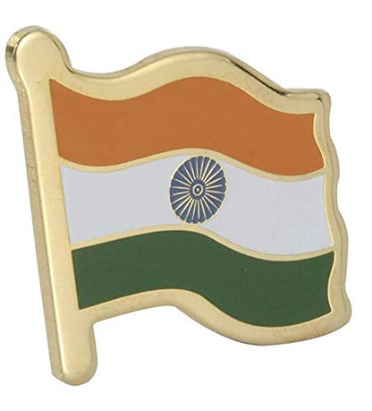 FlagSource Indian Flag Brass Laminated Lapel Pin/Brooch/Badge for Clothing Accessories Unisex